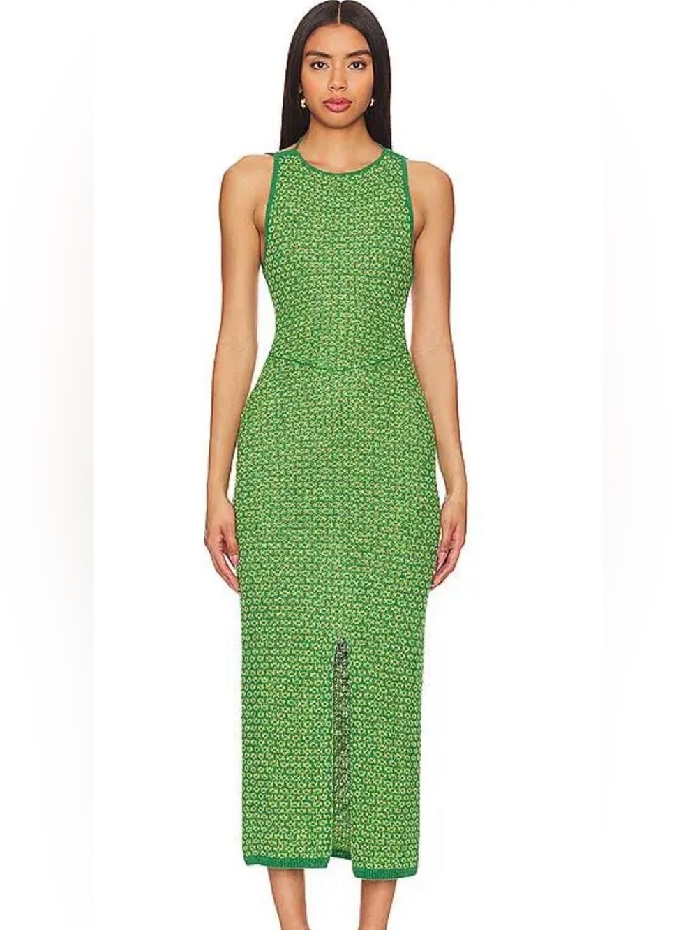 Free People Green Patterned Sleeveless Maxi Dress